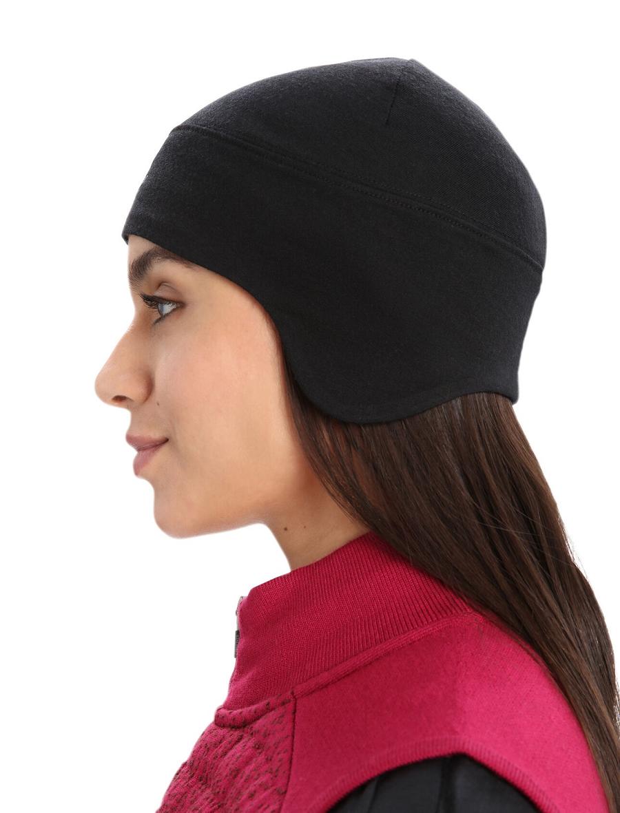 Chapeaux Icebreaker Unisex Merino Quantum Beanie Femme Noir | FR 1472MQZA